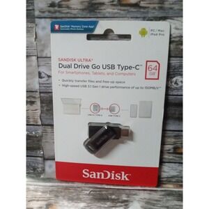 Sandisk Ultra Dual Drive Go USB Type C Phones‎ Tablets Computers 64 gb NEW BOX